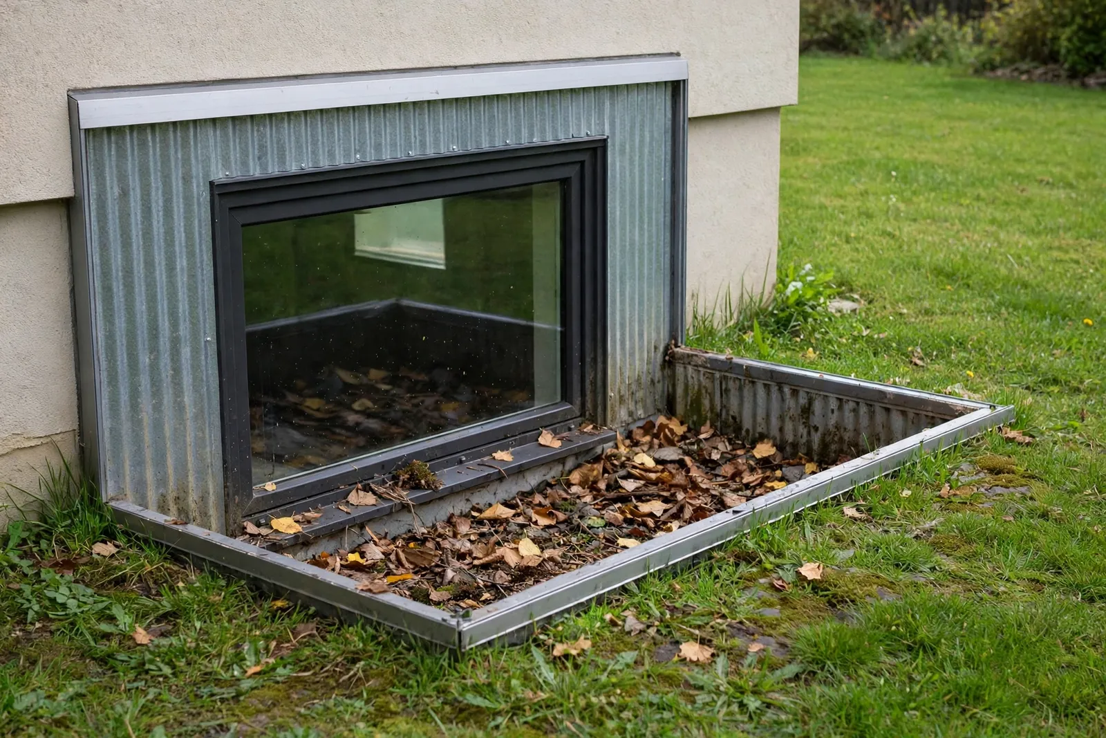 Before photo, Egress Window Well Cover in Pinefield, by Waldorf Egress Window Company