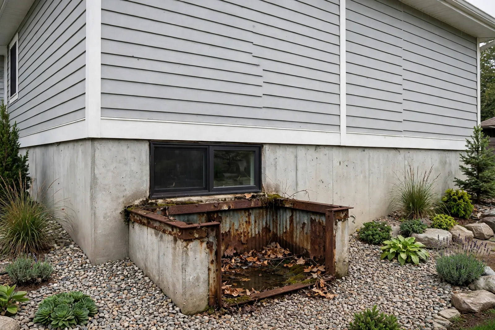 Before photo,  Egress Window Well Installation in Bannister, by Waldorf Egress Window Company